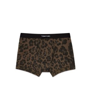 Pánské Slipy Tom Ford Leopard Bavlněné Boxerské Světle Hnědé | 709125-PGD