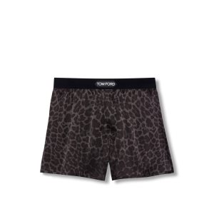 Pánské Slipy Tom Ford Reflective Leopard Silk Boxerské Ink | 763510-RBM