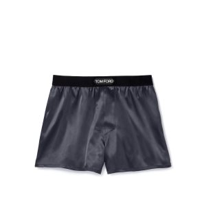 Pánské Slipy Tom Ford Silk Boxerské Tmavě Šedé | 321075-AMI