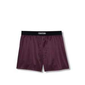 Pánské Slipy Tom Ford Silk Boxerské Vínové | 253786-PDV