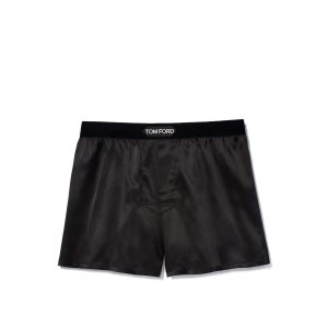 Pánské Slipy Tom Ford Silk Boxerské Černé | 280145-XBV