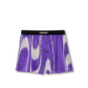 Pánské Slipy Tom Ford Swirl Silk Boxerské Fialové Šedé | 392781-MLJ