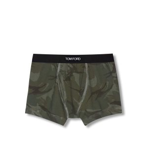 Pánské Slipy Tom Ford True Camo Bavlněné Boxerské Tmavě Olivy Zelené | 149806-LGE