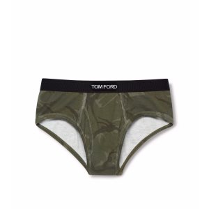 Pánské Slipy Tom Ford True Camo Bavlněné Boxerské Tmavě Olivy Zelené | 809162-DBA