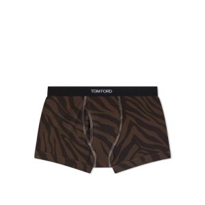 Pánské Slipy Tom Ford Zebra Bavlněné Boxerské Béžový | 491375-PGR
