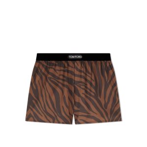 Pánské Slipy Tom Ford Zebra Silk Boxerské Caramel | 805421-GSY