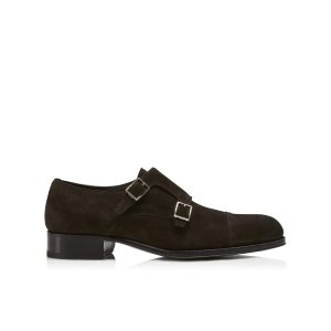 Pánské Společenské Boty Tom Ford Edgar Double Monk Straps Ebano | 293756-ZFB