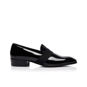 Pánské Společenské Boty Tom Ford Gianni Evening Slip On Černé | 364980-HYL