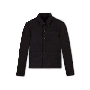 Pánské Svrchní Oblečení Tom Ford Brushed Bavlněné Chore Jacket Černé | 016827-HAG