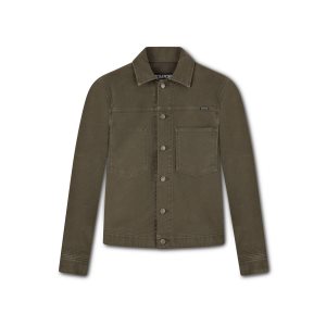 Pánské Svrchní Oblečení Tom Ford Brushed Bavlněné Workwear Jacket Tmavě Zelene | 806341-OME