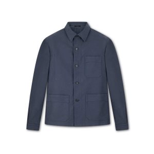 Pánské Svrchní Oblečení Tom Ford Brushed Compact Bavlněné Chore Jacket Blankyt | 013256-QEK