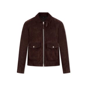Pánské Svrchní Oblečení Tom Ford Buttery Grain Collar Blouson Vínové | 247189-ZRT