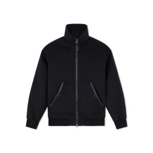 Pánské Svrchní Oblečení Tom Ford Camel Hair Funnel Blouson Černé | 094857-OLD