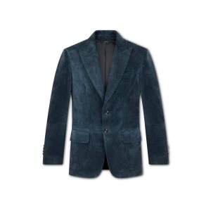 Pánské Svrchní Oblečení Tom Ford Cashmere Semišové Sartorial Blazer Petrol | 275146-ZVD