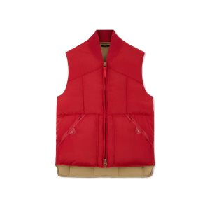 Pánské Svrchní Oblečení Tom Ford Down Gilet Červené | 210487-TUV