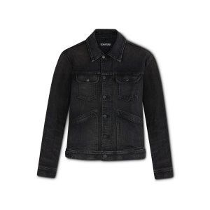 Pánské Svrchní Oblečení Tom Ford Japanese Selvedge Denim Jacket Černé | 408295-TQY