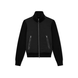 Pánské Svrchní Oblečení Tom Ford Nylon Down Front Blouson Černé | 235806-QMB