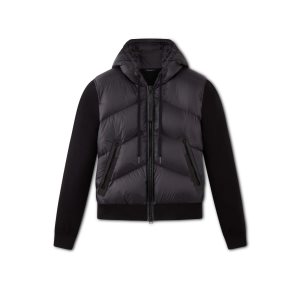 Pánské Svrchní Oblečení Tom Ford Nylon Down Cashmere Blend S Kapucí Blouson Černé | 856124-HJW