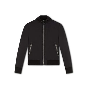 Pánské Svrchní Oblečení Tom Ford Ovatta Filled Nylon Blouson Černé | 639502-MKQ