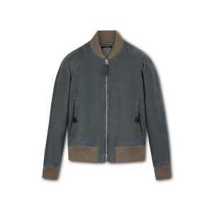 Pánské Svrchní Oblečení Tom Ford Soft Moleskin Bomber Blankyt | 801546-ASK