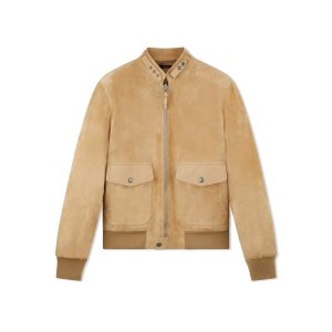 Pánské Svrchní Oblečení Tom Ford Soft Semišové 'Members Only' Jacket Hnědé | 491687-HIU