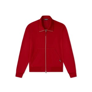 Pánské Svrchní Oblečení Tom Ford Technical Bavlněné Zip Through Poppy | 576981-PUB