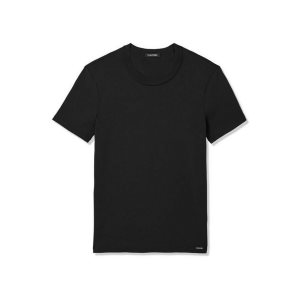 Pánské Tričko Tom Ford Bavlněné Crewneck Černé | 847169-LKW