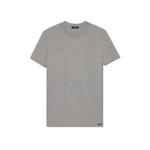 Pánské Tričko Tom Ford Bavlněné Modal Crewneck Šedé | 170382-HPJ