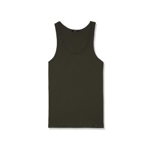 Pánské Tričko Tom Ford Bavlněné Modal Rib Tank Zelene | 509213-QSH