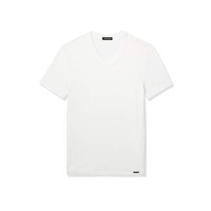 Pánské Tričko Tom Ford Bavlněné V-neck Bílé | 471860-TYJ