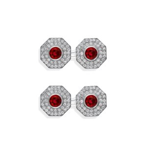 Pánské Šperky Tom Ford Octagon Diamond Cufflinks Diamond + Ruby | 374920-QDZ