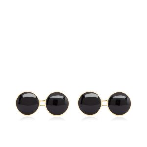 Pánské Šperky Tom Ford Onyx Round Cufflinks Zlaté Černé | 690825-NJA