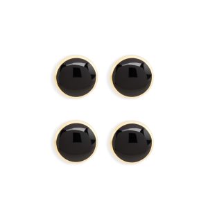 Pánské Šperky Tom Ford Onyx Round Studs Zlaté Černé | 684072-HRV