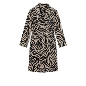 Pánské Župany Tom Ford Zebra Jaquard Towelling Shawl Collar Černé Béžový | 625810-DZV