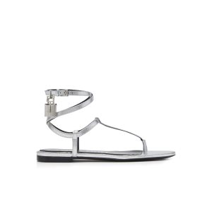 Dámské Baleríny Tom Ford Laminated Læder Padlock Sandal Stříbrné | 076329-IRM