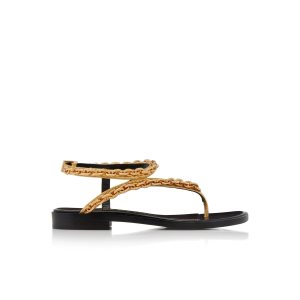 Dámské Baleríny Tom Ford Mirror Læder Curve Chain Tanga Sandal Zlaté | 925831-BHF