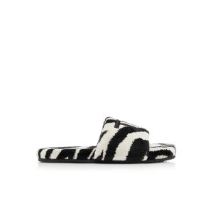 Dámské Baleríny Tom Ford Zebra Towelling Harrison Slides Bílé Černé | 159480-XME