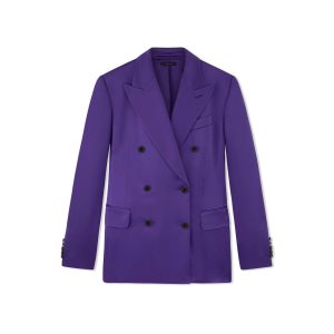 Dámské Bundy Tom Ford Fluid Double-faced Satin Fialové | 265918-MZW
