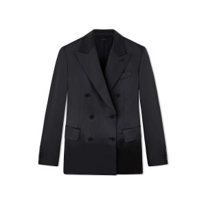 Dámské Bundy Tom Ford Fluid Double-faced Satin Černé | 568419-ACH