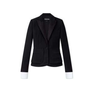 Dámské Bundy Tom Ford Gran De Poudre Tuxedo Fitted Černé | 942657-NCD