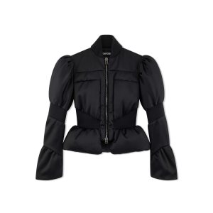 Dámské Bundy Tom Ford Shine Tailoring Down Filled Peplum Černé | 763209-OIQ
