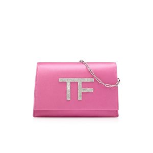 Dámské Clutch Taška Tom Ford Crystal Embellished Satin Tf Disco Růžové | 618054-MAY