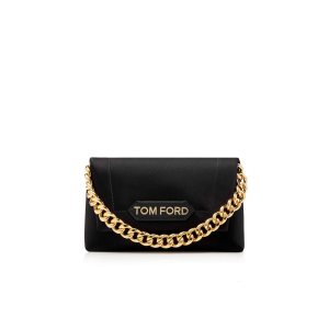 Dámské Clutch Taška Tom Ford Satin Label Černé | 453129-EKB