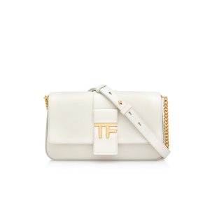 Dámské Crossbody Kabelky Tom Ford Grain Læder Tf Chain Chalk | 231570-FUE