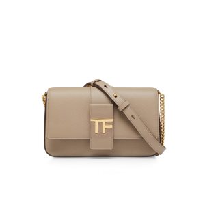 Dámské Crossbody Kabelky Tom Ford Grain Læder Tf Chain Šedé Hnědé | 904578-ETC