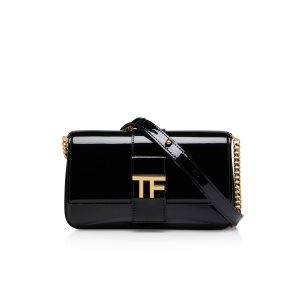 Dámské Crossbody Kabelky Tom Ford Lakovaná Læder Tf Chain Černé | 346528-CRW