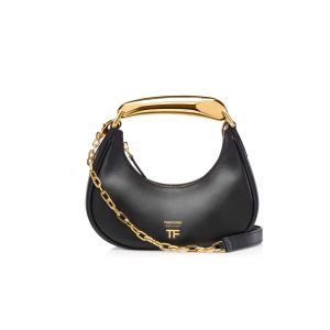 Dámské Crossbody Kabelky Tom Ford Læder Bianca Mini Hobo Černé | 185903-VZS