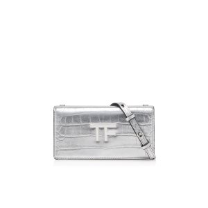 Dámské Crossbody Kabelky Tom Ford Metallic Læder Tf Stříbrné | 896235-GAY