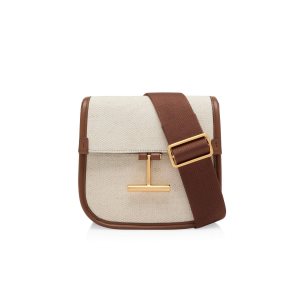 Dámské Crossbody Kabelky Tom Ford Platene And Læder Tara Mini Hnědé | 147038-DQR
