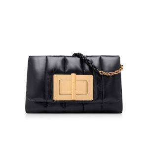 Dámské Crossbody Kabelky Tom Ford Prošívaný Nylon Puffy Natalia Large Černé | 248517-OZV